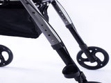 EQUIPMED 4 Wheel Lightweight Rollator Walker, Aluminium Frame, Seat, Carry Bag, for Seniors, V219-HELWLKEQ95TB