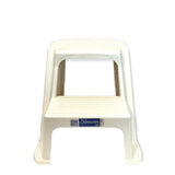 Large Two Step Stool 41cm White Plastic Foot Stairs Step Ladder V238-SUPDZ-39701721808976