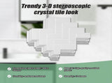 Tiles 3D Peel and Stick Wall Tile Herringbone White 10 Sheets V63-837091