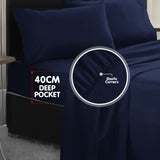 4pc 1000 Thread Count Cotton Rich King Bed Sheet Gift Pack CVC Microfibre Blend in Navy CVC-10KS-NY