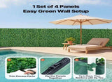 Artificial Plant Wall, 4 PCS 61 x 243.8 cm Artificial Boxwood Panels, Sun Protection Greenery V952-RZZWQPJSPJS3I04L4001V0