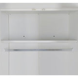 4 Door White Wardrobe Cabinet Hanging Rail, Shelves & Black Handles V63-953111