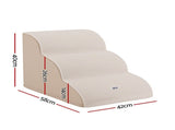 i.Pet Dog Ramp Washable Cover Stairs for Bed Sofa Foam Step Ladder 3 Tier Beige FDR-D-FOAM-3T-BG