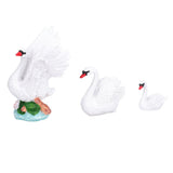 3pcs Resin Swan Ornaments Simulation Decorative Swan Figurine for Miniature Garden Home V1294-YM0715-3111210390811