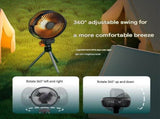 White Outdoor Camping Fan with Tripod & Lantern - 20000mAh Rechargeable Tent Fan with 360&deg Rotation, V888-ELOSUNG56704