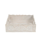 Handcrafted Carved Square Tray 30cm V637-53623TRA