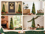 Jingle Jollys Pop Up Christmas Tree Pre Decorated Warm White LED 160cm PUT-XMAS-5IN-2