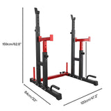Centra Adjustable Squat Rack Barbell Stand Press Dip Station Home Gym 250KG SP1095-BK-AU