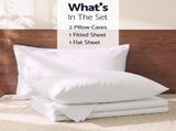 Giselle Single 500TC Cotton 4Pcs Sheet Set with 40cm Extra Deep Pocket for Thick Mattresses Sateen SHEETSETS-TC5-W-S