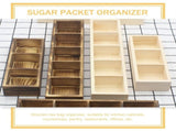 3 Count Wooden Box Coffee Tea Organizer Tea Boxes Wood Drawers Desktop Drawer Wood V1369-AZ3-W-17480