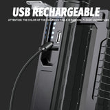 large LED searchlight, portable rechargeable flashlight, USB C camping light, multi-mode work light, V1102-124-03087-BLK-HIGH-ENDCONFIGURATION