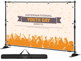 Telescopic Backdrop Banner 8' x 8' Banner Adjustable Step and Repeat Backdrop Banner V952-DM-ABSZSJ00000001V0