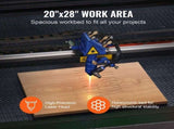 80W CO2 Laser Engraver, 500 x 700 mm, 19.7 IPS Laser Cutter Machine with 2-Way Pass Air Assist, V952-YTSDKJACCO270S9X2V3