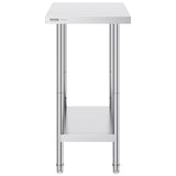 Stainless Steel Prep Table, 24 x 18 x 34 Inch, Heavy Duty Metal Worktable with 3 Adjustable Height V952-CFBXGGZTLCWJ8T6BLV0