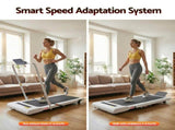 Everfit Treadmill Electric Walking Pad Under Desk Home Gym Fitness 400mm White TMILL-400-2IN1-WH