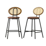 Artiss 2x Bar Stools PU Leather Stools Brown BA-B-ML-8783-BRX2