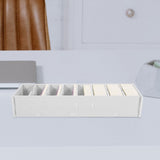 White Bamboo Business Card Organizer Simple Design for Office Use V1192-AZ-W-27253