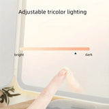 Smart Touch LED Vanity Mirror - 3 Color Dimmable Lights, 270&deg Adjustable, Rechargeable Desktop V1232-HZJSZ002