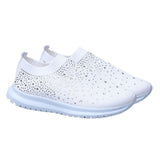 Durable White Mesh Female Sports Shoes, Comfortable and Trendy for All Seasons V1369-AZ3-W-21687