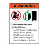 3 Door White Wardrobe Black Handles, Hanging Rail & Shelves V63-953071