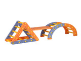 Keezi Kids Climbing Frame Set With Slide Indoor Outdoor Toddler Toys Pikler Triangle Climber With KCS-SLIDE-2IN1-OG