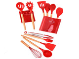 13Pcs Silicone Cooking Utensils Set Non Stick Spatula Shovel Wooden Handle Cooking Tools Set Kitchen V1294-YM0523-3118210305811