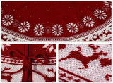 Festival Tree Skirt Knitted Tree Skirt Apron Snowflake Deer for Gift Holidays 90cm V1294-YM0901-10292252