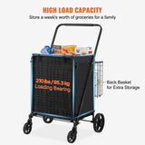 VEVOR Folding Shopping Cart Rolling Grocery Cart with Double Baskets 330 LBS V952-XYCZDST330186UI5MV0
