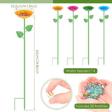4Pcs Bee Watering Station with Colorful Flower Design Garden Butterfly Bird Bath Robust and Enduring V1366-AZ2-W-15002