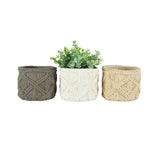 Set 3 Asst Macrame Pot planters w Hole & Plug 12cm V637-88690PLN