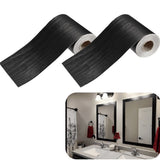 2 Rolls Black Wood Grain Removable & Waterproof Border Wall Decor Removable Self Adhesive Kitchen V1192-AZ-W-17508