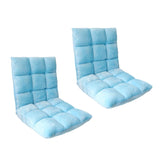 SOGA 2X Floor Recliner Collapsible Lounge Sofa Couch Folding Chair Cushion Light Blue LOUNGECHAIRLIGHTBLUEX2