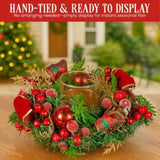 Christabelle 26cm Christmas Centrepiece Lush Green Decor Berries & Baubles 112_GUE513