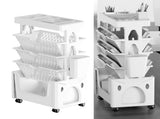 Rolling Mobile Bookshelf with Wheels 5 Tiers Large Capacity Strong Load Bearing Capacity Utility V1294-YM0710-3117230263111