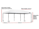 Instahut Gazebo Pop Up Marquee 3x6 Folding 500D Wedding Tent Base Pod White GAZEBO-T-3X6-F-WH-BASE