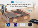 Retro Turntable Style Bluetooth Speaker & CD Player with Display - USB Rechargeable V888-ELOSUNG24774