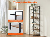 Metal Bookshelf, 6-Tier Industrial Bookcase, Tall Narrow Rustic Vintage Storage Bookshelf with Open V952-JSSJZFXJSM6C1HUL3V0