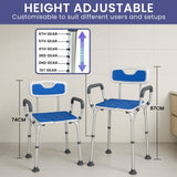 Orthonica Height-Adjustable Aluminium Commode Shower Chair with Armrests Backrest Armrests Soft SHC-MAS-ALU-17L