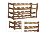 Wine Rack Pine Wood Wine Bottle Storage Shelf Display Organizer Decor for Countertop Home 4 Layer 20 V1294-YM0703-3116230002813