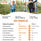 VEVOR Ninja Warrior Obstacle Course for Kids, 2 x 18.3 m Weatherproof Slacklines, 500lbs Weight V952-RZX602YC14J0XSOTOV0