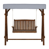Gardeon Outdoor Wooden Swing Chair Garden Bench Canopy Cushion 2 Seater Charcoal ODF-GSC-W2S-CC-AB