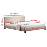 King Linen Fabric Bed Frame Beige V63-800747