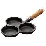 3 Hole Cast Iron Omelet Pan Non-Stick Breakfast Egg Pan Breakfast Grill Cooking Po G12141 V1369-AZ3-W-12685