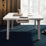 SOGA White Portable Floor Table Small Square Space-Saving Mini Desk Home Decor FLOORTABLE501