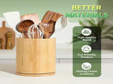 1 Piece Wooden Cutlery Holder 360 Degree Rotating Holds 10 to 15 Pieces, 15 cm V1237-ZY-818-244