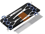 Professional Pet Dog Grooming Scissors Straight Curved Thinning Shear Tool Kit - Blue V1366-AZ2-W-11164