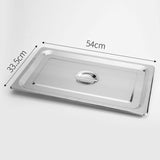 SOGA 4X Gastronorm GN Pan Full Size 1/1 GN Pan 15cm Deep Stainless Steel Tray With Lid GP5405WLIDX4
