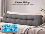 Giselle Headboard Pillow for Sitting in Bed, Upgraded Shredded Foam Reading Wedge Cushion for Lumbar HBP-WAVBTN-COR-GY-K