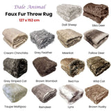 Dale Animal Faux Fur Throw Rug 127 x 152 cm Brown Wombat V442-ATX-THROW-23DALEWOMBAT-BROWN-RE
