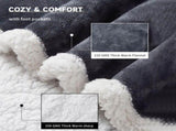 Wearable Electric Heated Blanket with Foot Pocket 127x177cm and Suede Fleece Slippers Set AU 9-10, V888-ELOSUNG54192